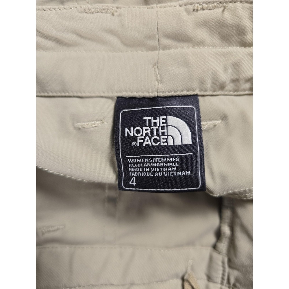The North Face Cargo Shorts Womens 4 Beige Nylon Stretch Hiking Outdoor Summer - Picture 3 of 12